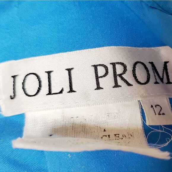 JOLI Prom Blues Ruched Sequin Beaded Bubble Hem Strapless Formal Maxi Dress 12 - Picture 16 of 16